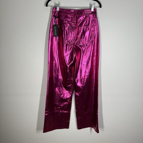 BLANKNYC X Free People Women 25 Pink First Blush Vegan Leather Franklin Pant NWT - Picture 7 of 15